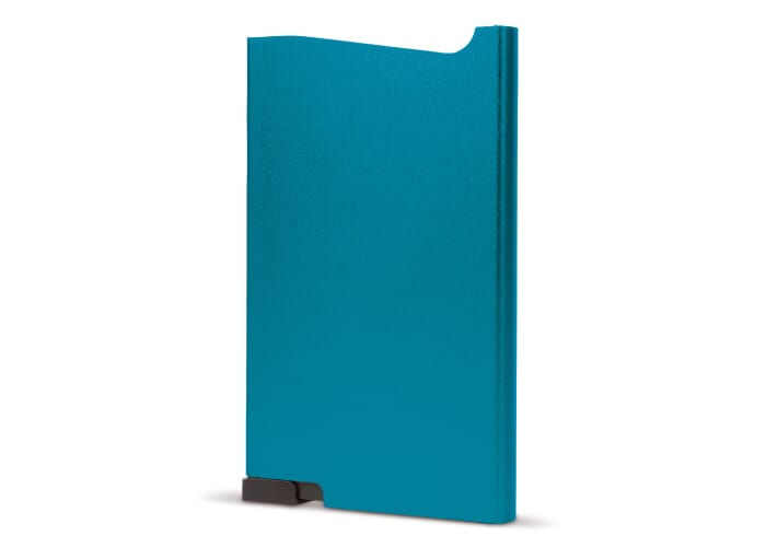 Porte-cartes anti RFID publicitaire en aluminium Bleu clair